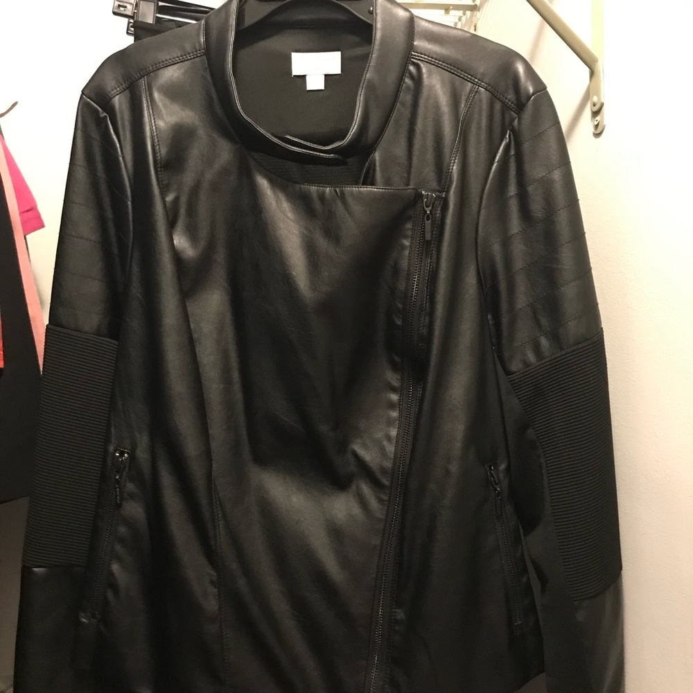 Cato’s black motorcycle jacket